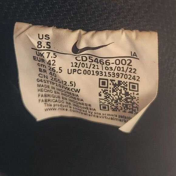 Nike Court Vision Mid Mens 8.5 Triple Black Basketball Sneakers Shoes CD5466-002 - Picture 9 of 9